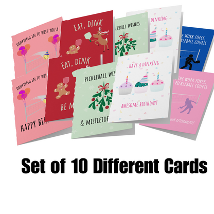 Mix & Match Pickleball Greeting Cards (Set of 10)