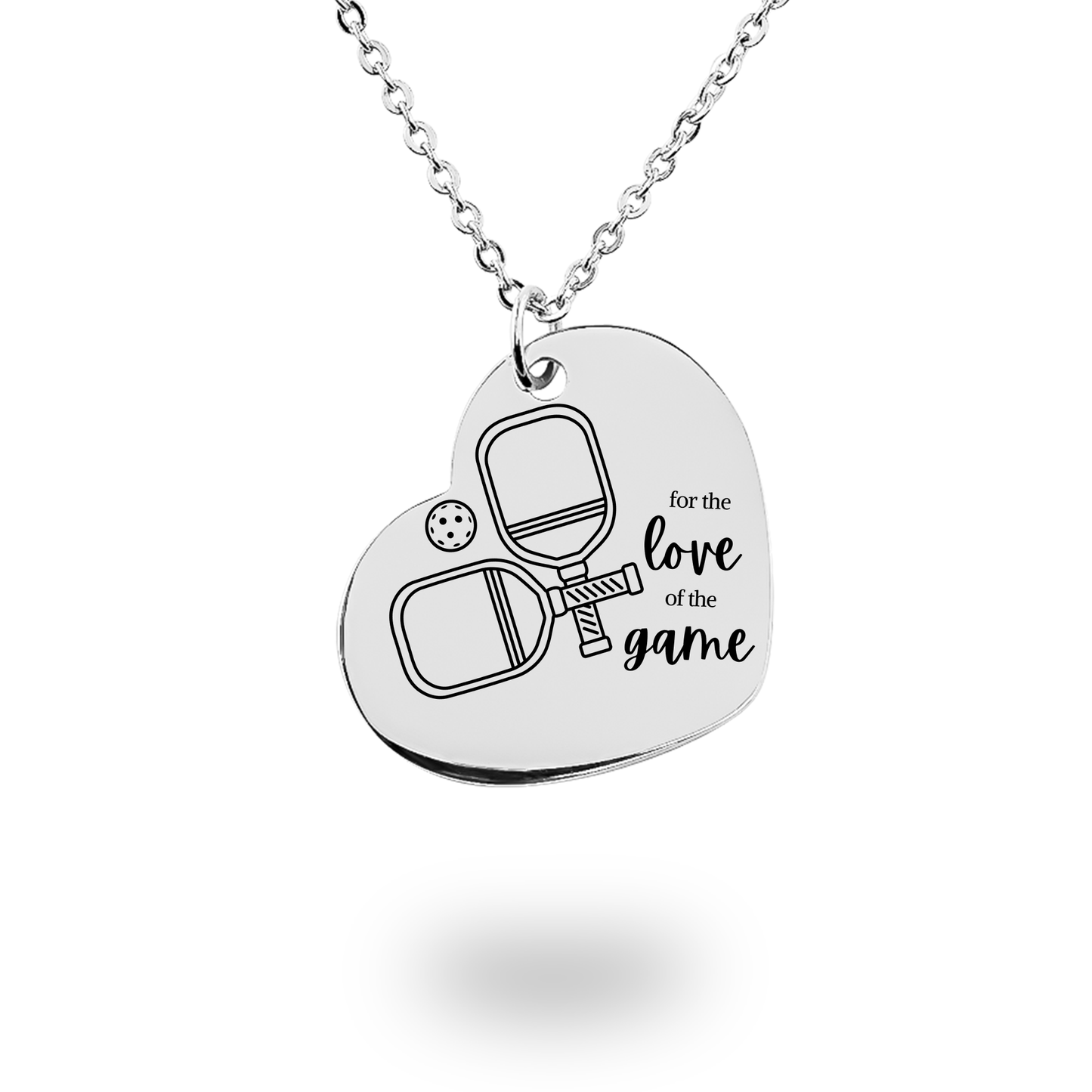 Pickleball Paddles Heart Necklace