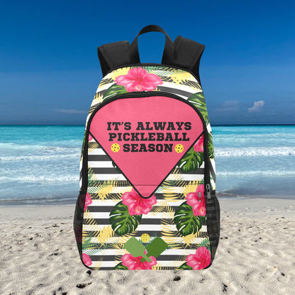 It's Always Pickleball Season Fabric Backpack with Side Mesh Pockets