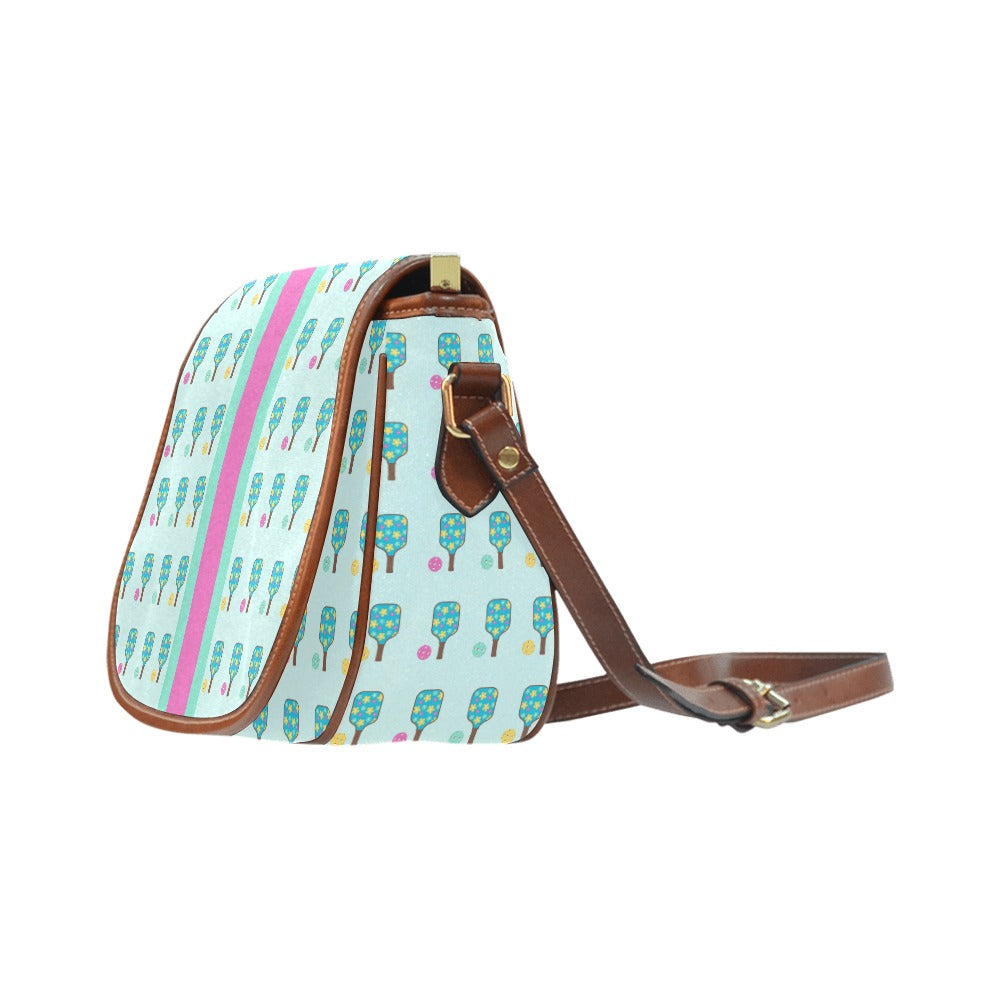 Blue Pickleball Paddle Crossbody Bag