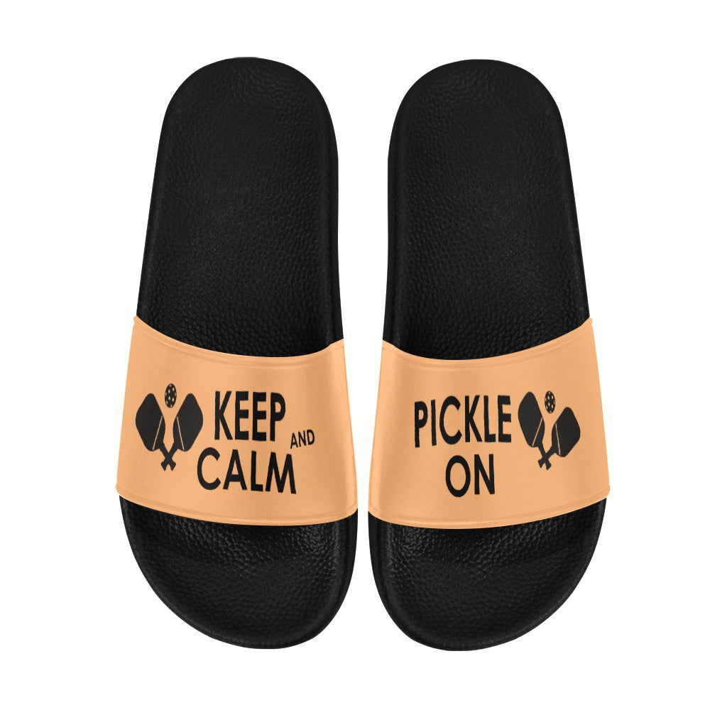 Keep Calm & Pickle On Slide Sandals