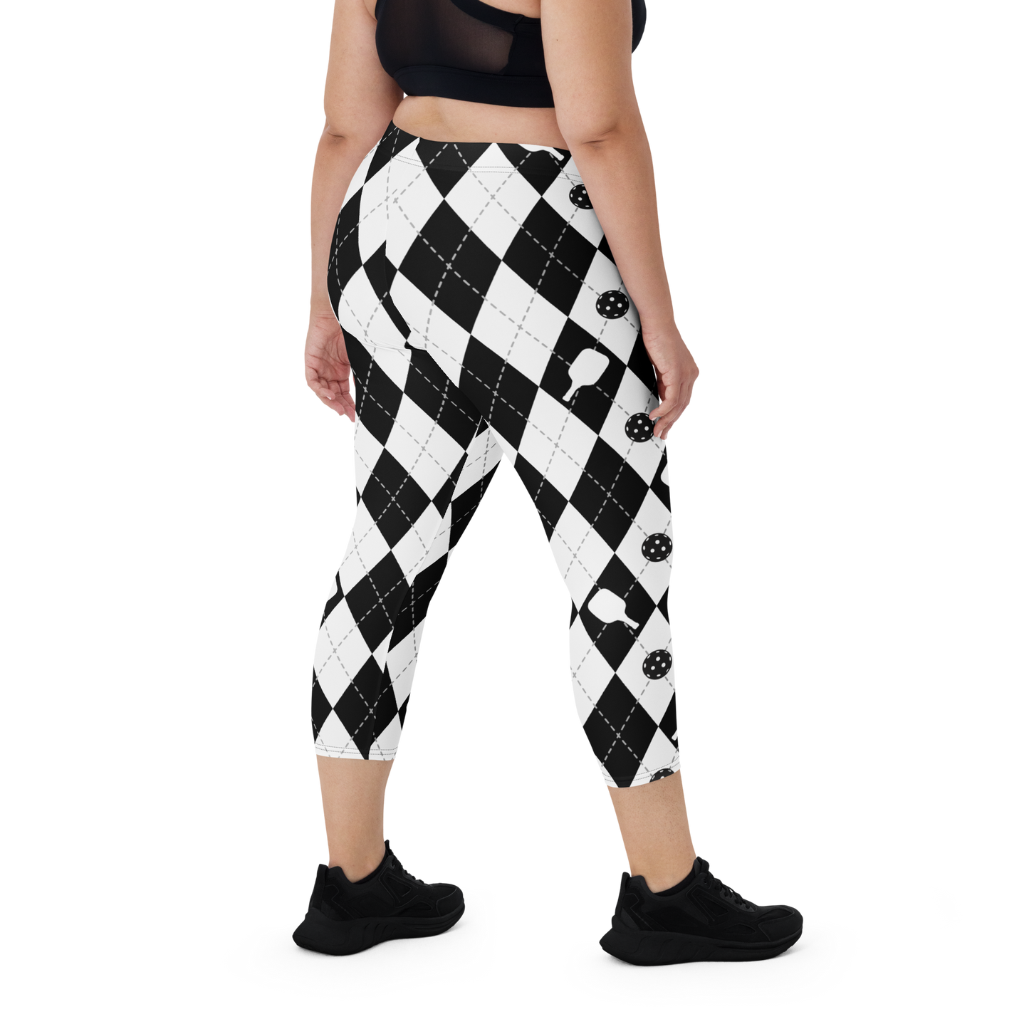 Black & White Argyle Capris