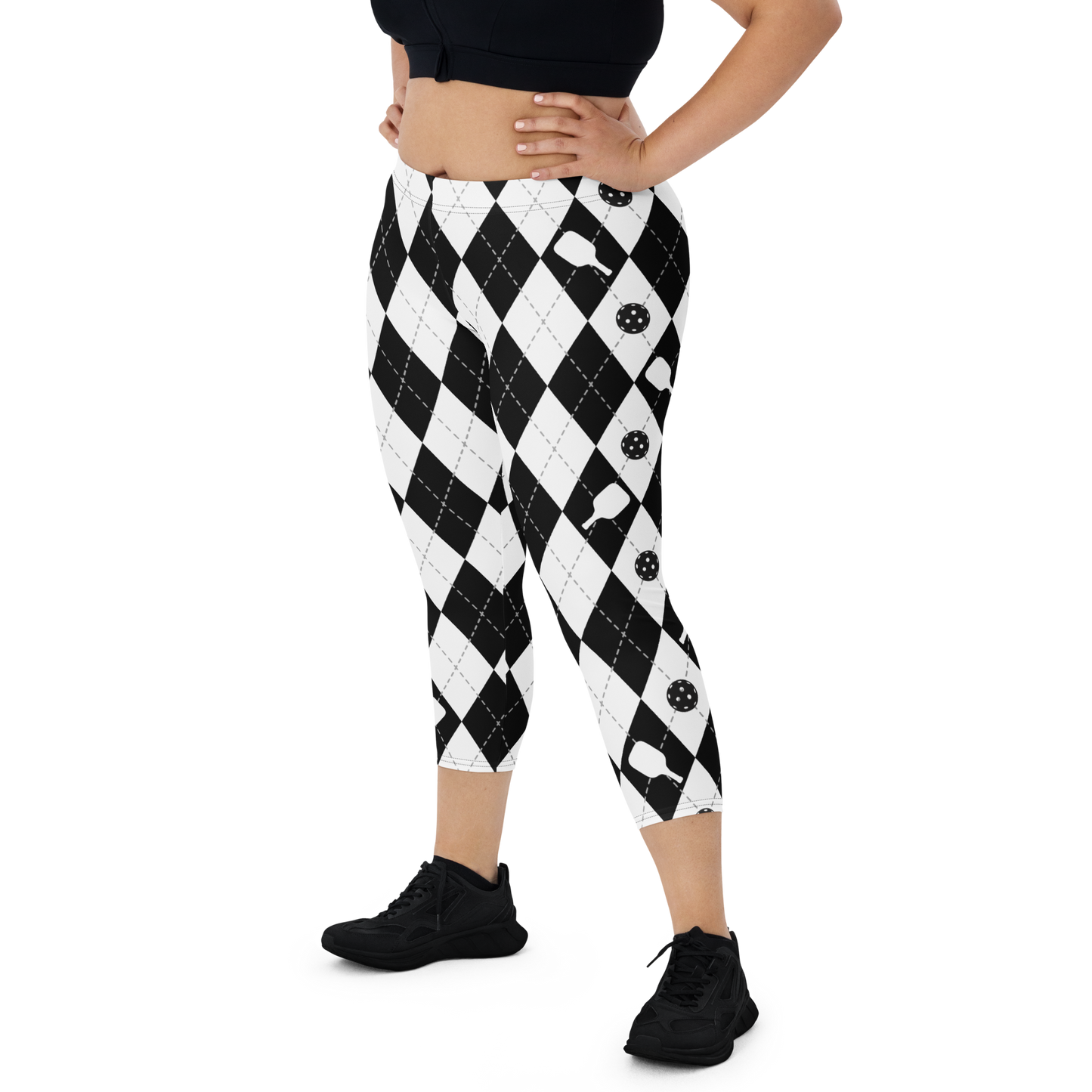 Black & White Argyle Capris