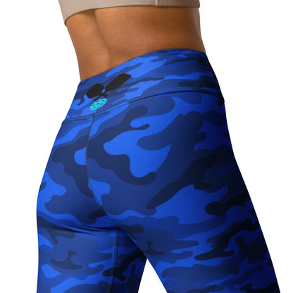 Blue Camo, High Waisted Leggings