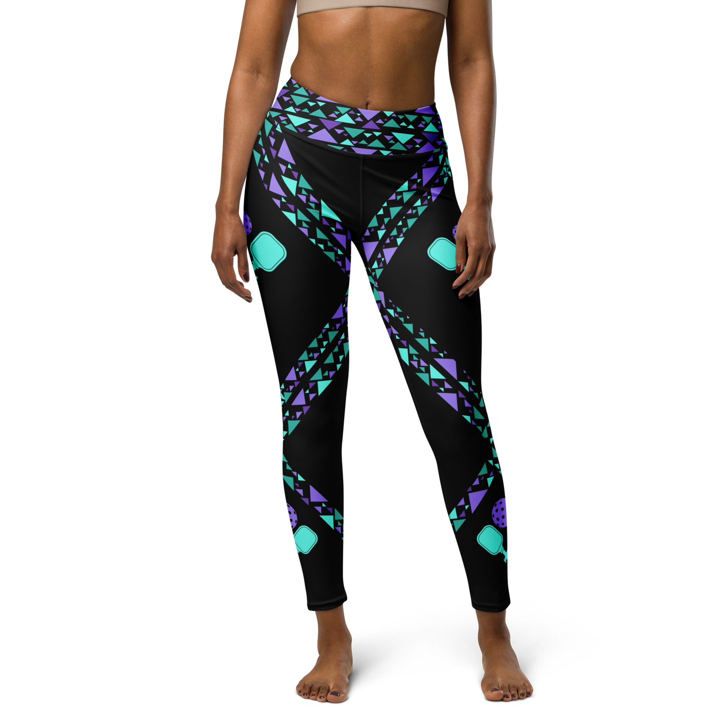 Teal & Purple High Waisted Leggings