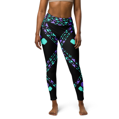 Teal & Purple High Waisted Leggings