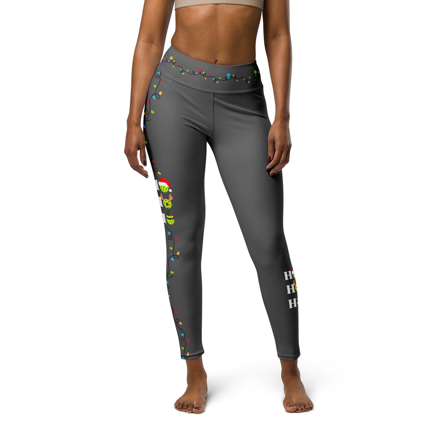 Christmas Pickleball High Waisted Leggings