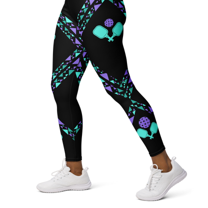 Teal & Purple High Waisted Leggings