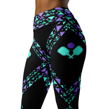 Teal & Purple High Waisted Leggings