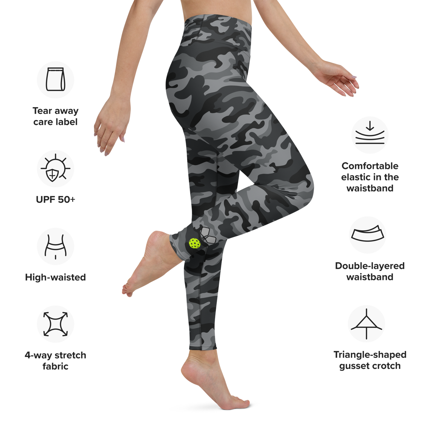 Gray Camo High Waisted Leggings