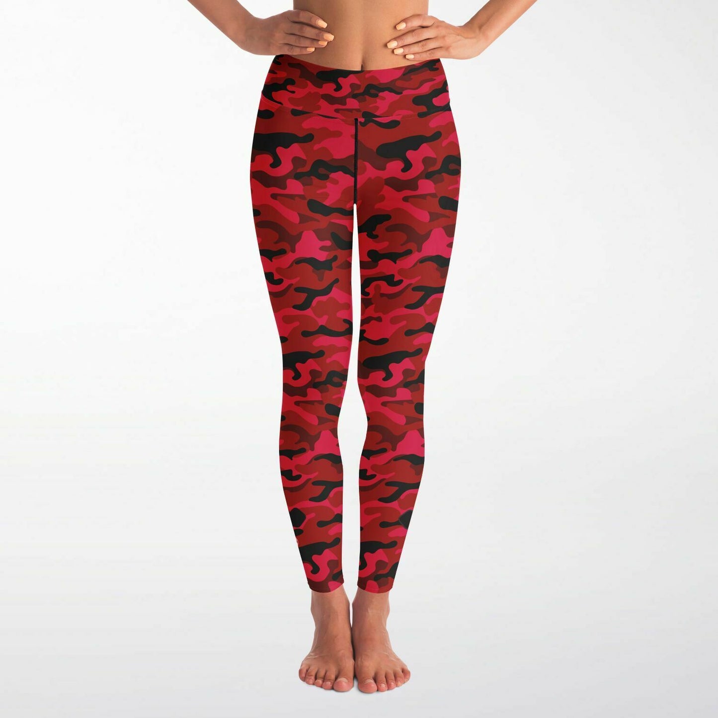 Red Camo High Waisted Leggings