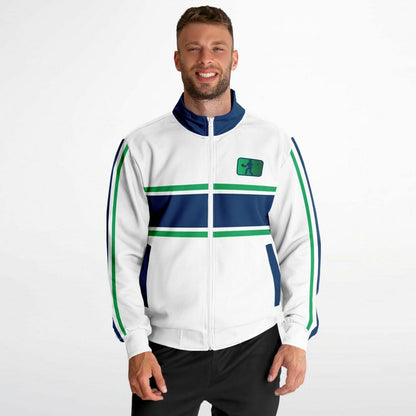 White, Navy & Green Pickleball Jacket