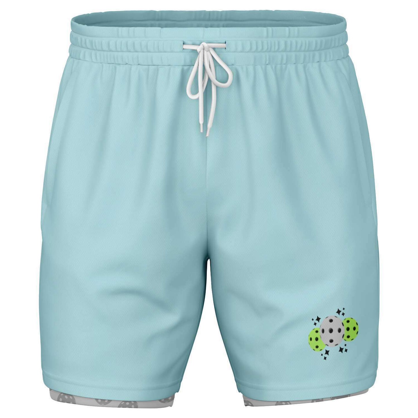 Teal & Gray 2-in-1 Athletic Shorts (Long)