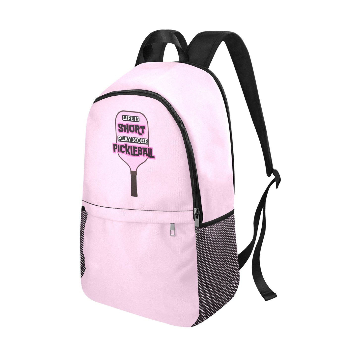 Life Is Short Pickleball Backpack with Mesh Side Pockets