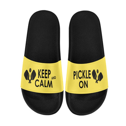 Keep Calm & Pickle On Slide Sandals