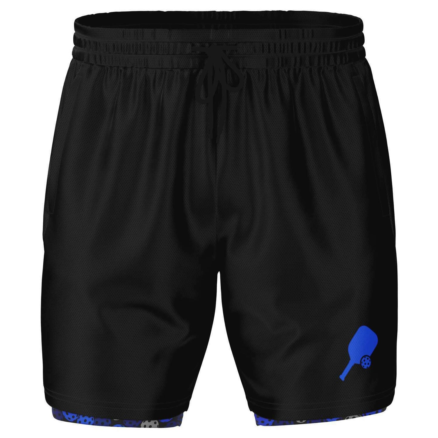 Black & Blue 2-in-1 Athletic Shorts (Long)