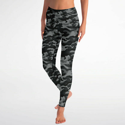 Gray Camo, High Waisted Leggings