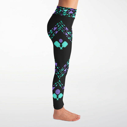 Teal & Purple, High Waisted Leggings